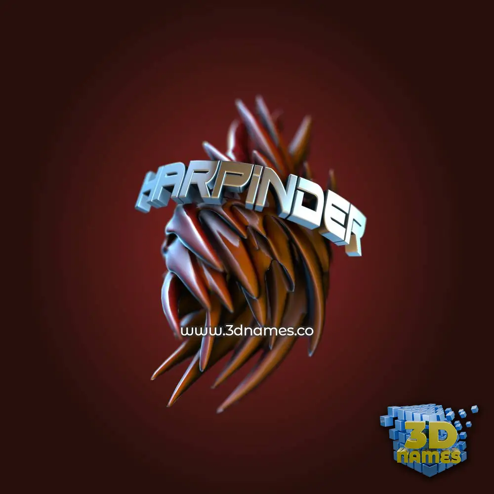 harpinder in Red Twisted style - 3D name wallpaper