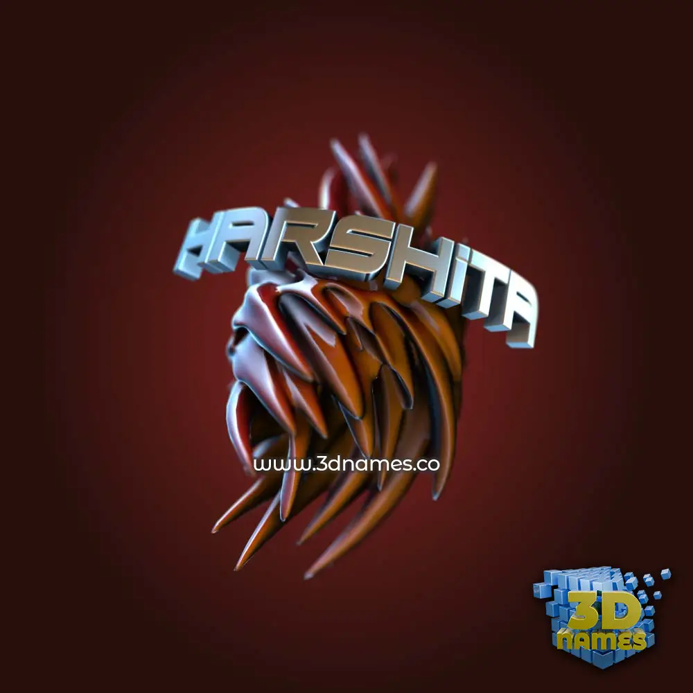 harshita in Red Twisted style - 3D name wallpaper