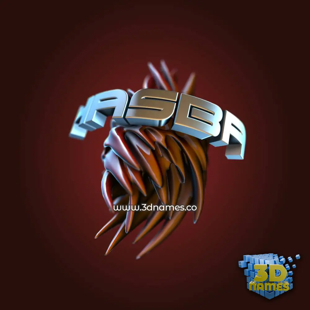 hasba in Red Twisted style - 3D name wallpaper