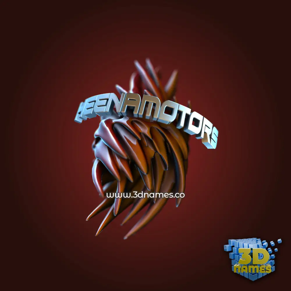 heenamotors in Red Twisted style - 3D name wallpaper
