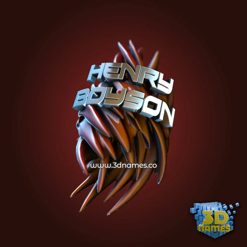 henry boyson in Red Twisted style - 3D name wallpaper