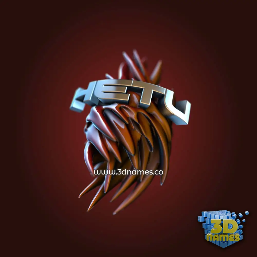 hetu in Red Twisted style - 3D name wallpaper