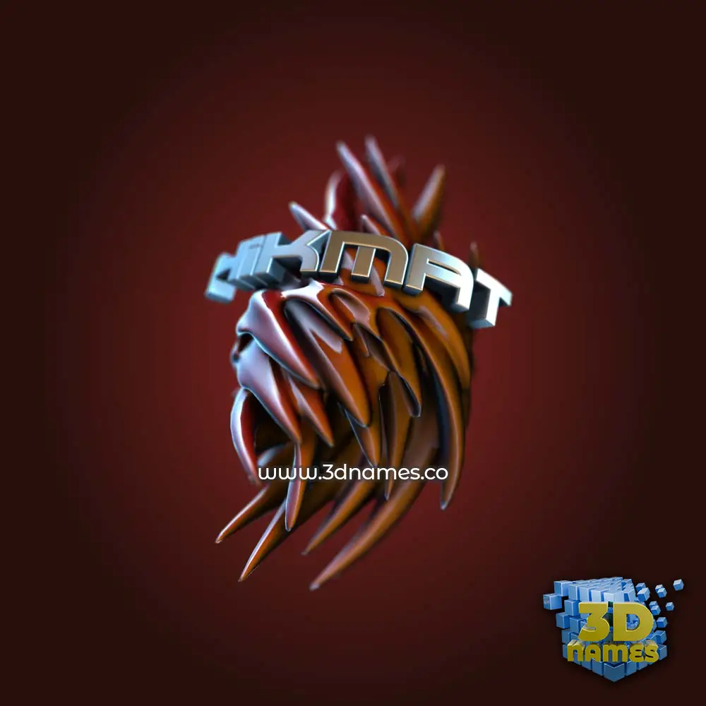 hikmat in Red Twisted style - 3D name wallpaper