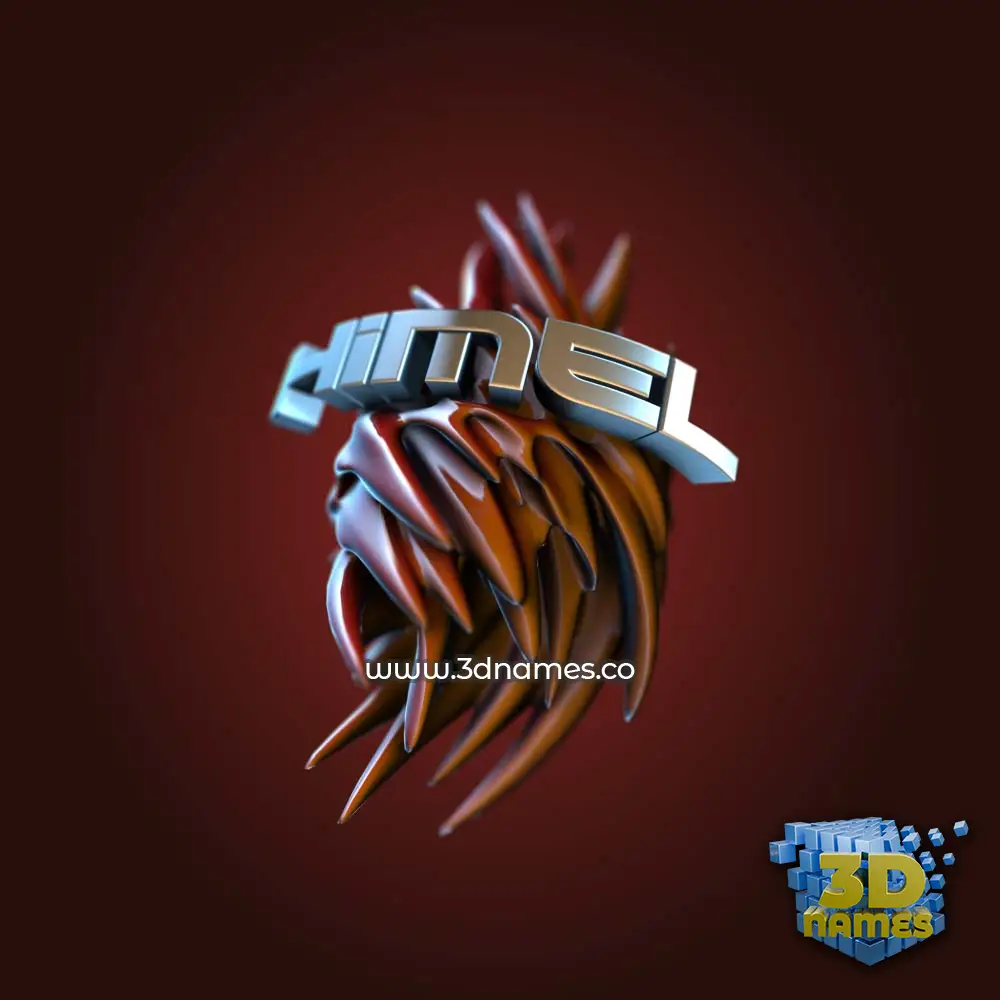 himel in Red Twisted style - 3D name wallpaper