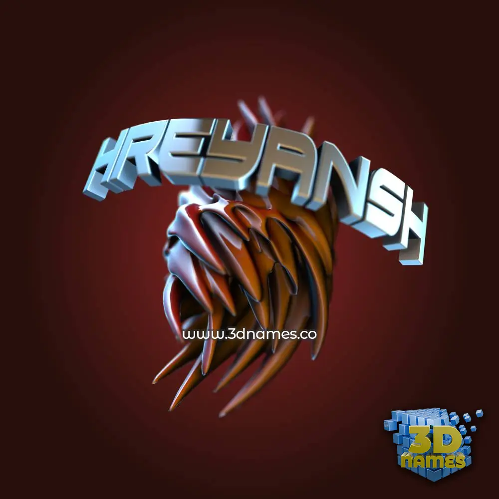 hreyansh in Red Twisted style - 3D name wallpaper