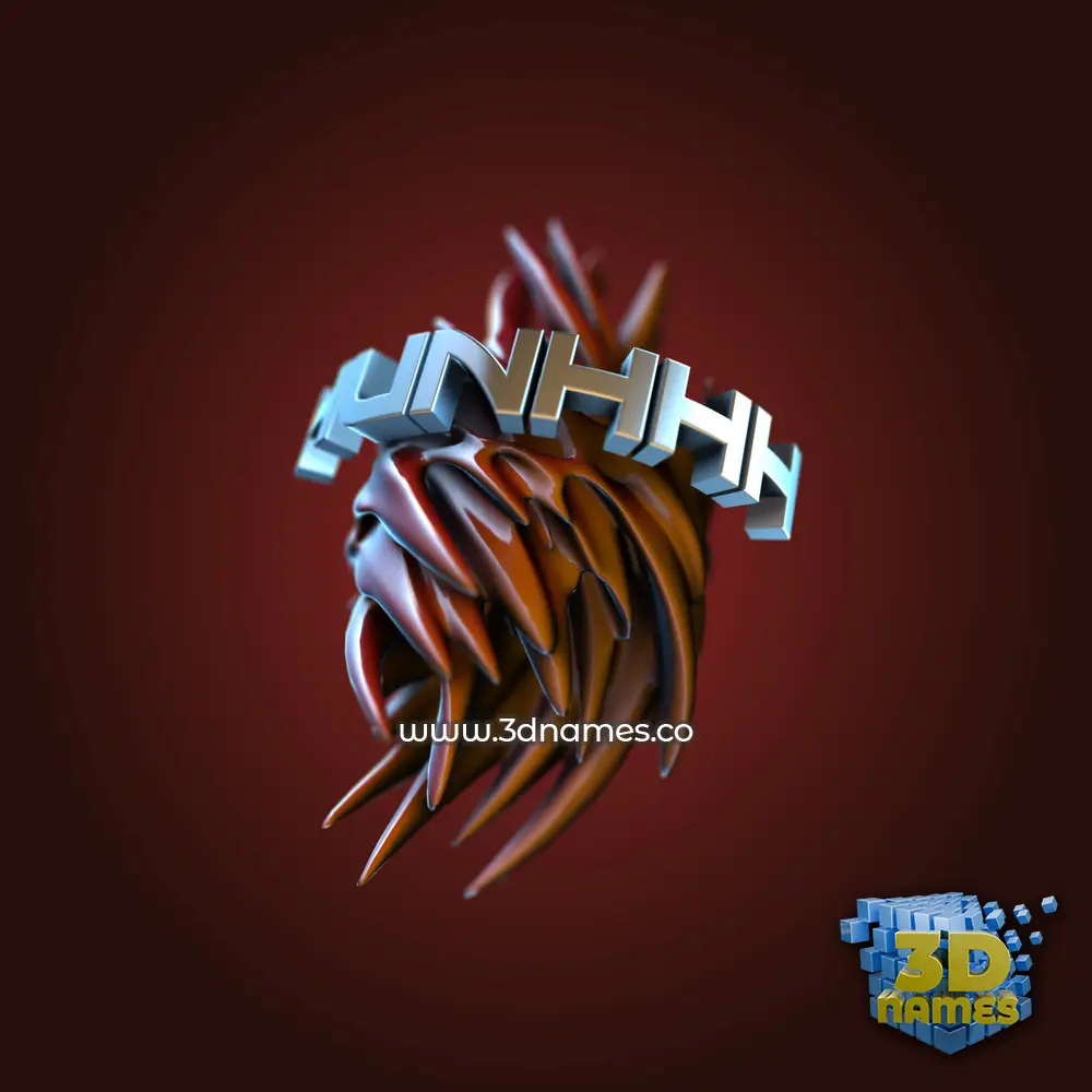 hunhhh in Red Twisted style - 3D name wallpaper