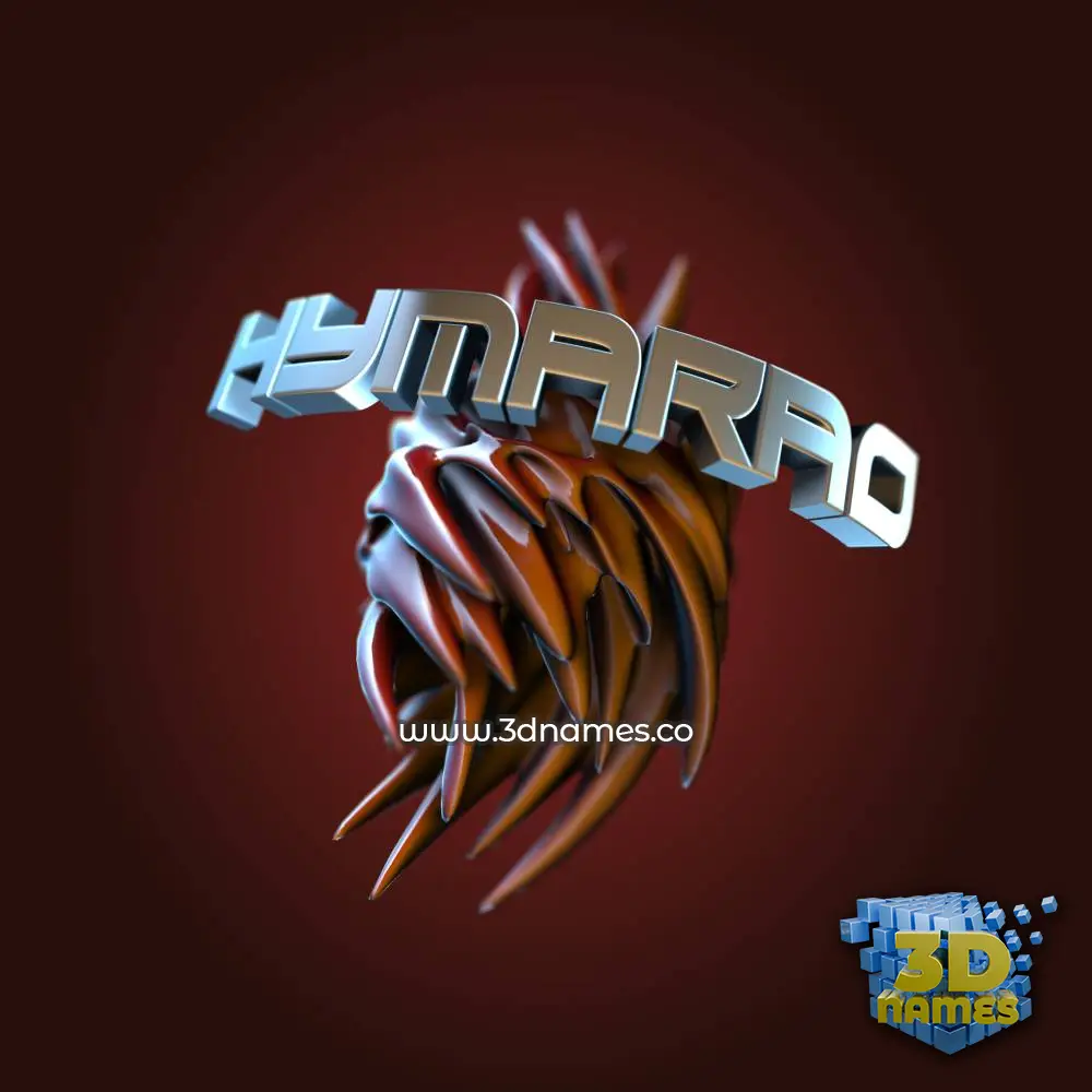hymarao in Red Twisted style - 3D name wallpaper