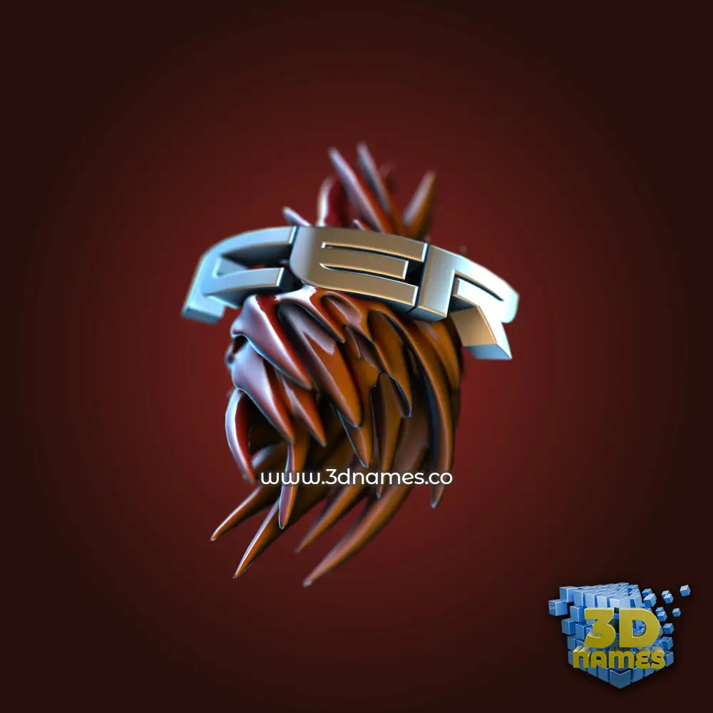 icer in Red Twisted style - 3D name wallpaper