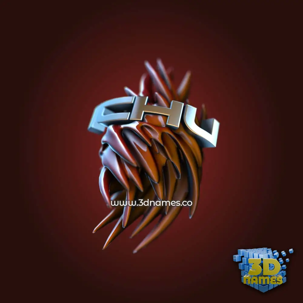 ichu in Red Twisted style - 3D name wallpaper