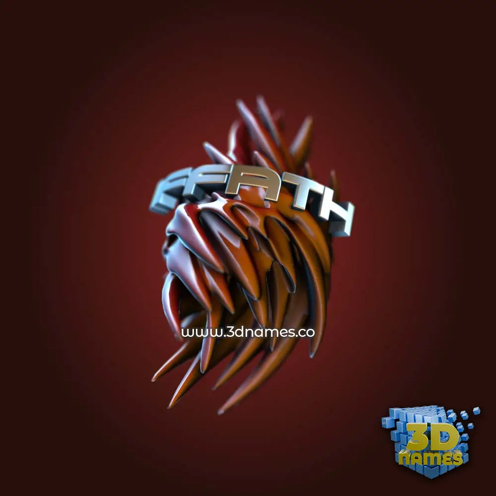 iffath in Red Twisted style - 3D name wallpaper