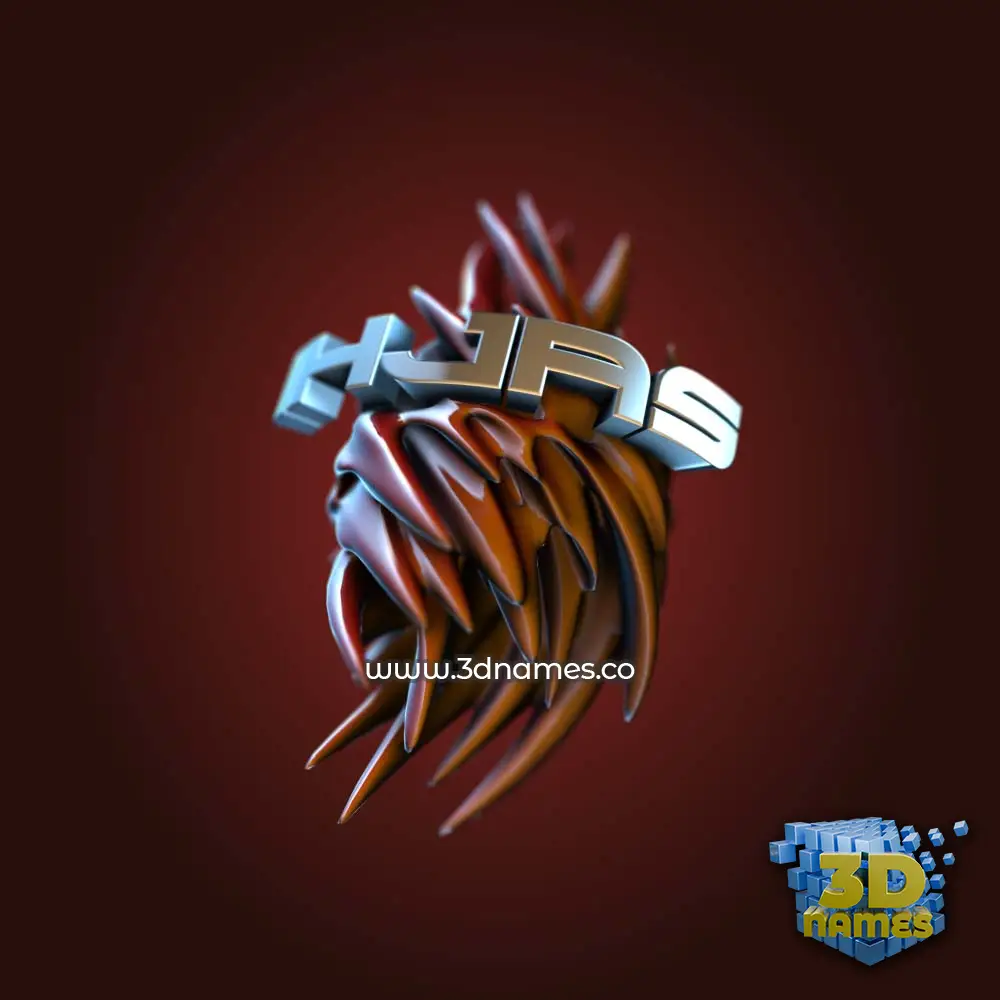 ihjas in Red Twisted style - 3D name wallpaper