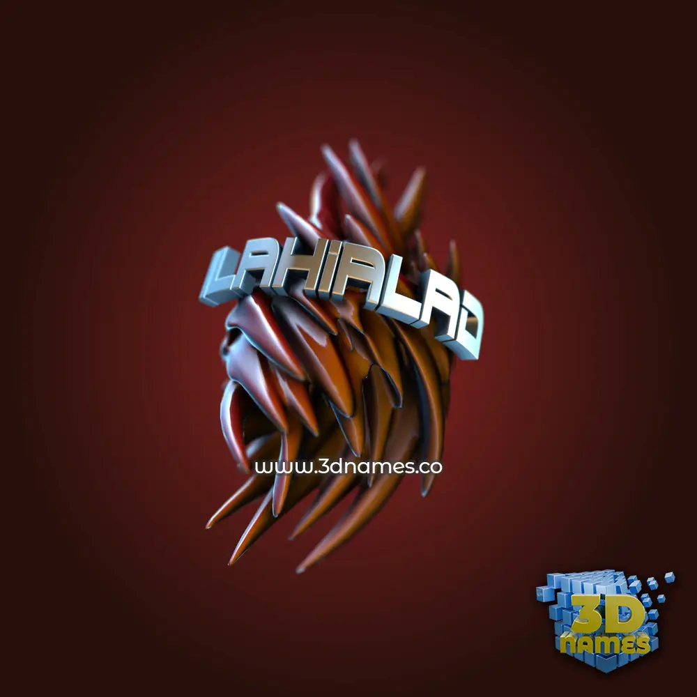 ilahialad in Red Twisted style - 3D name wallpaper