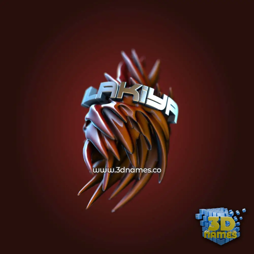 ilakiya in Red Twisted style - 3D name wallpaper