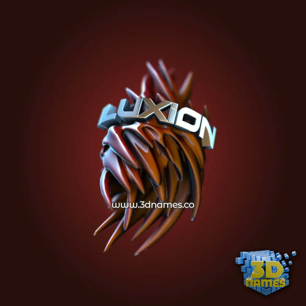 iluxion in Red Twisted style - 3D name wallpaper
