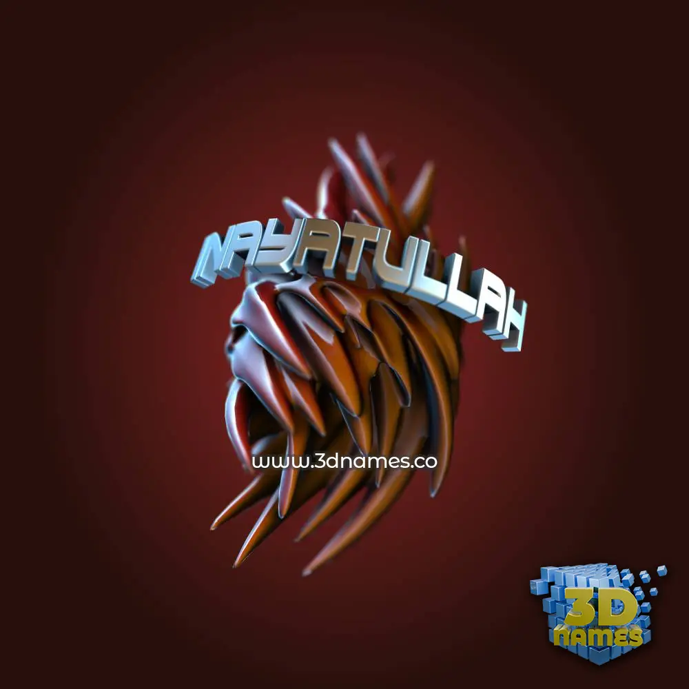 inayatullah in Red Twisted style - 3D name wallpaper