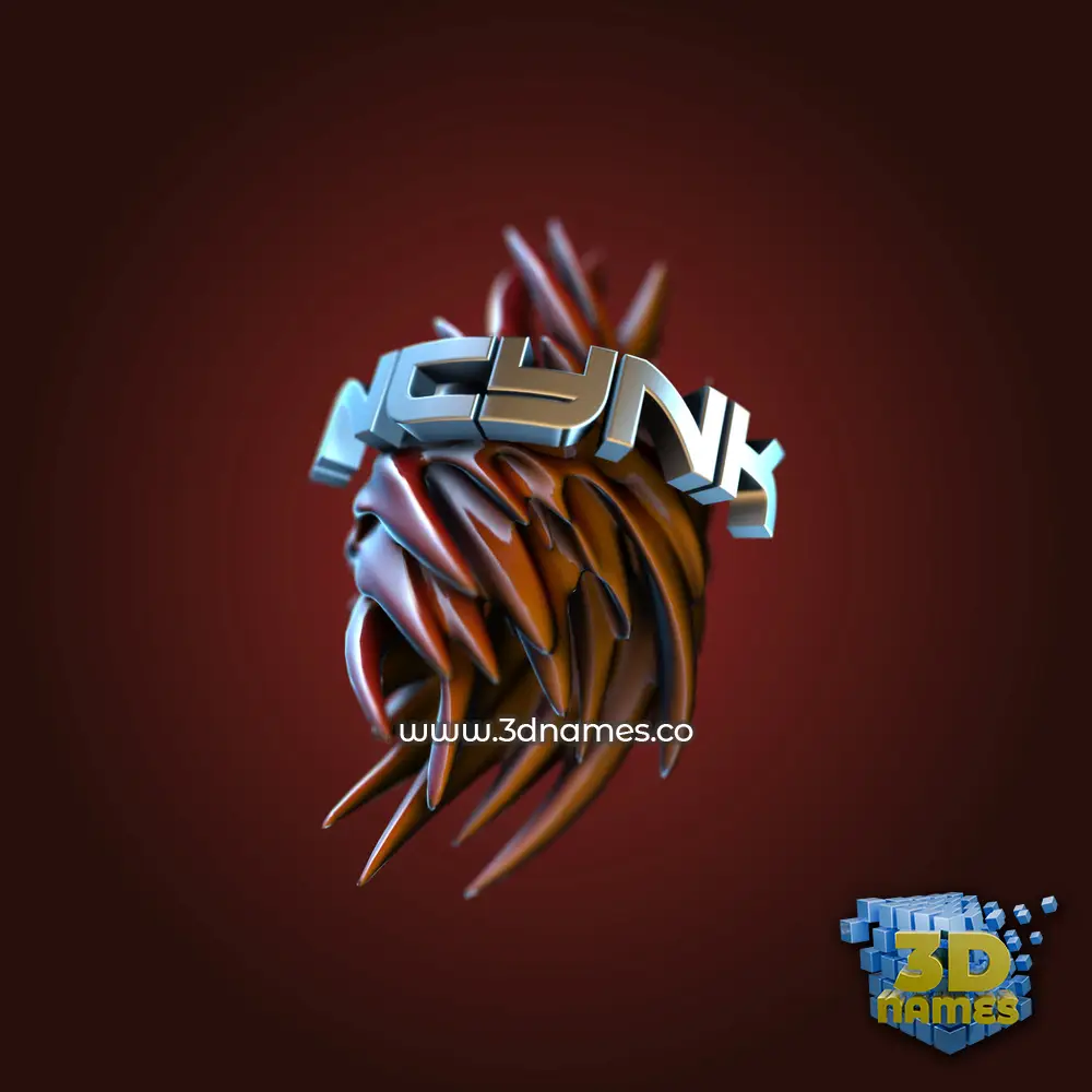 incynk in Red Twisted style - 3D name wallpaper