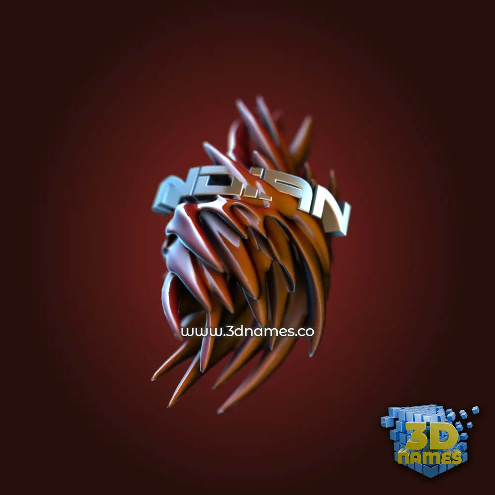 indian in Red Twisted style - 3D name wallpaper
