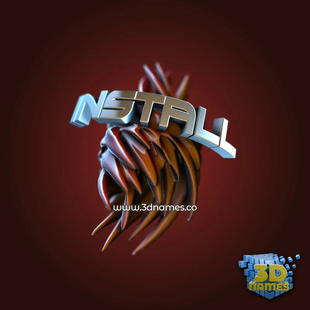 install in Red Twisted style - 3D name wallpaper