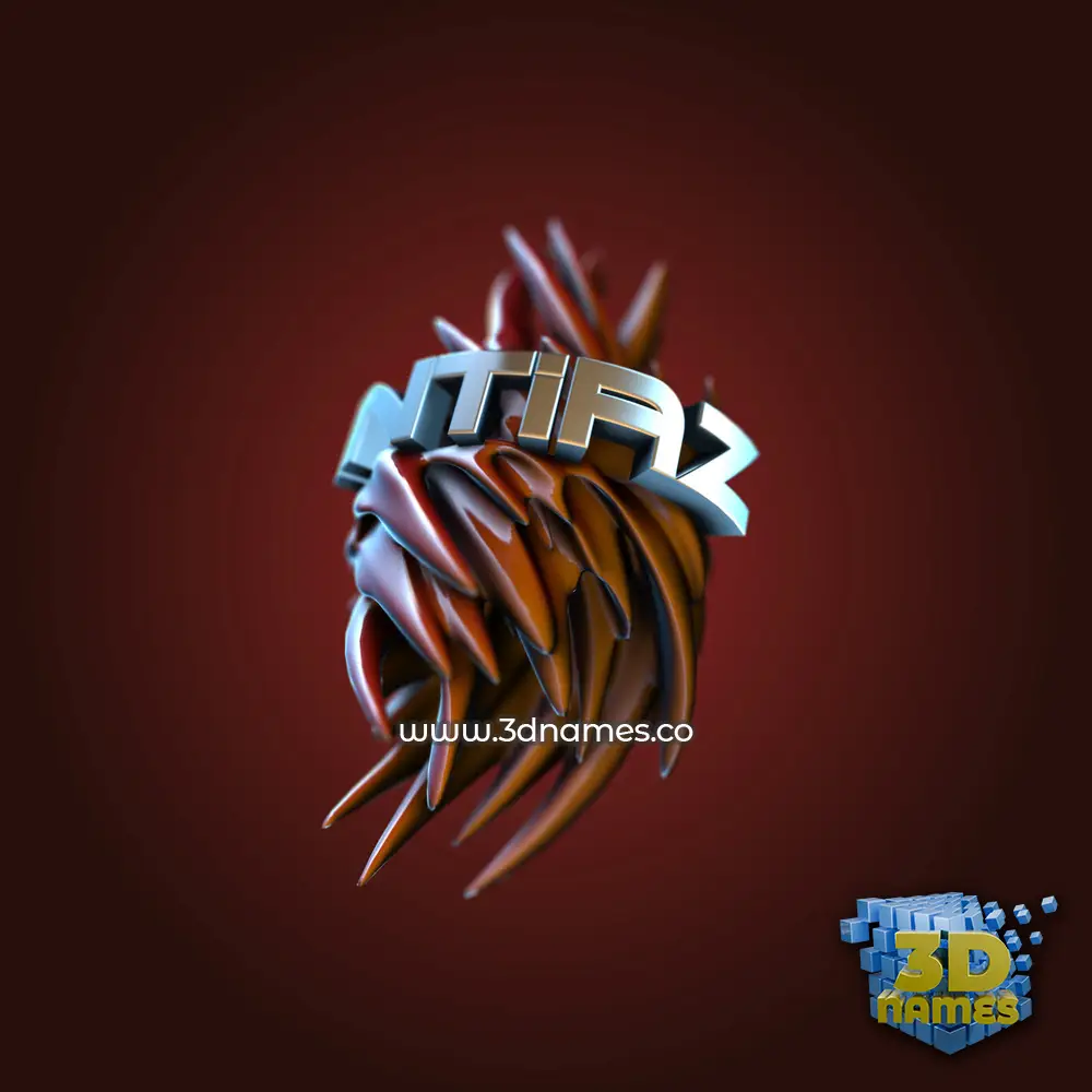 intiaz in Red Twisted style - 3D name wallpaper