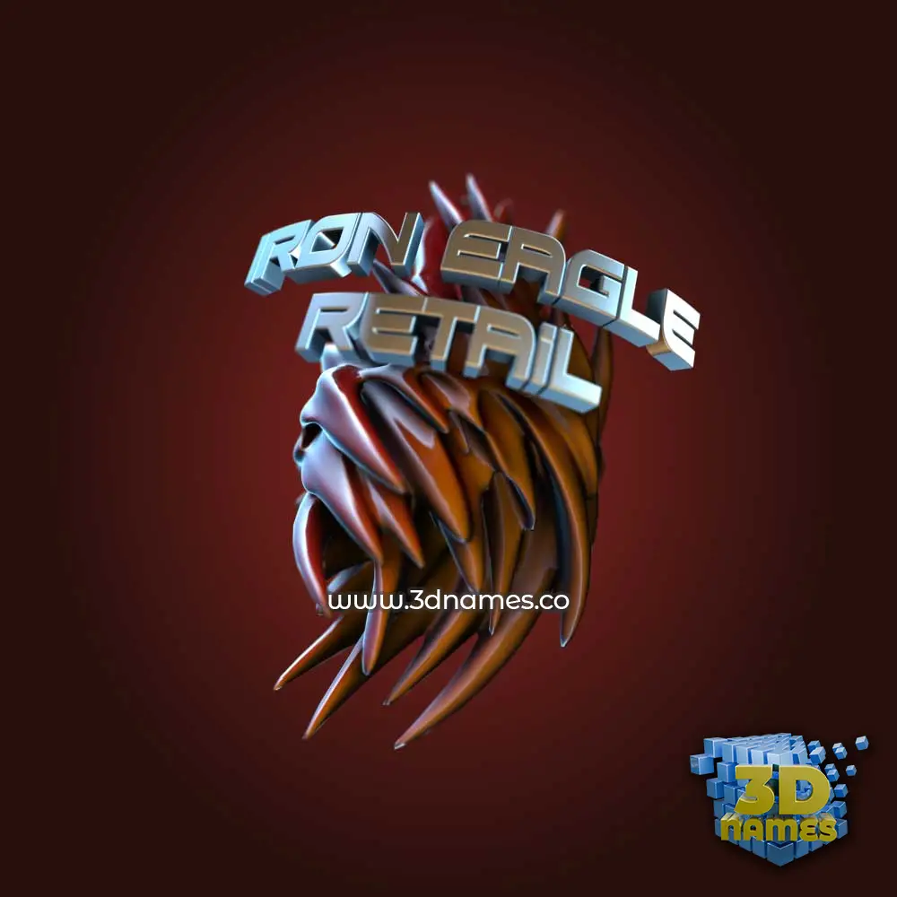 iron eagle retail in Red Twisted style - 3D name wallpaper