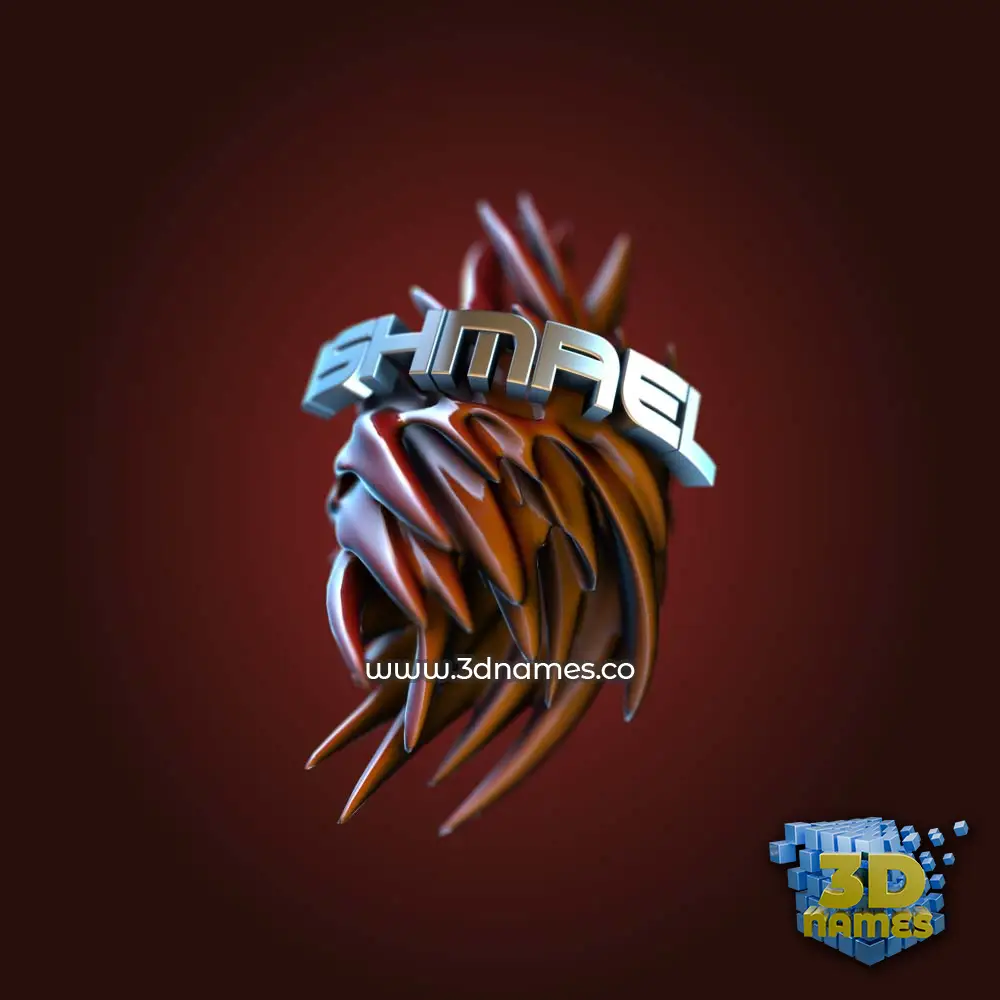 ishmael in Red Twisted style - 3D name wallpaper