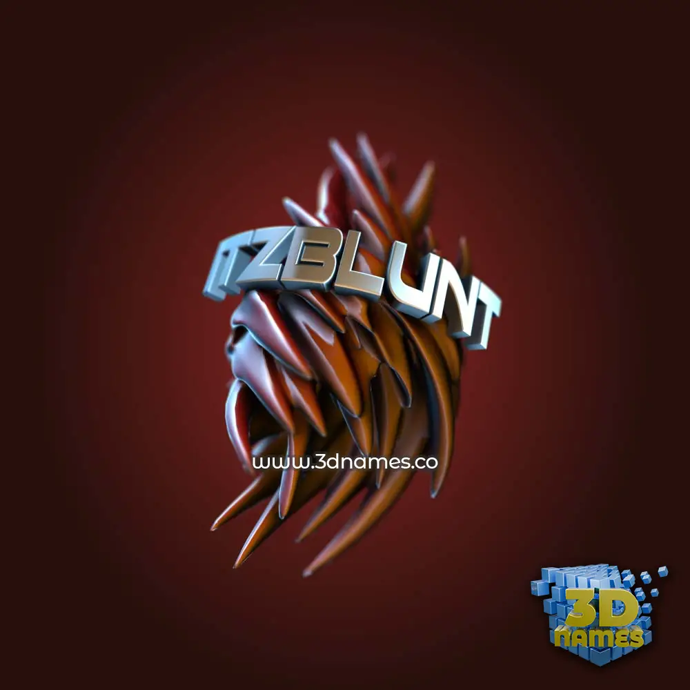 itzblunt in Red Twisted style - 3D name wallpaper