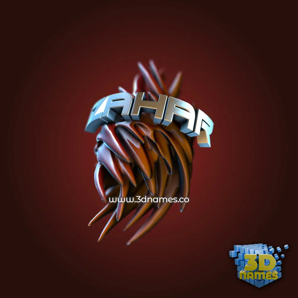 izahar in Red Twisted style - 3D name wallpaper