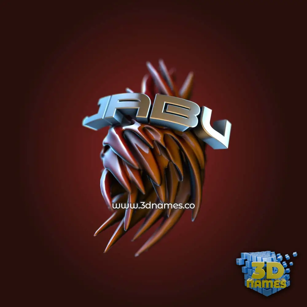 jabu in Red Twisted style - 3D name wallpaper