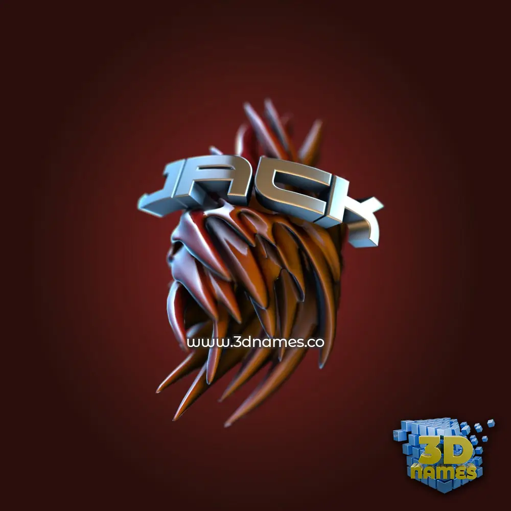 jack in Red Twisted style - 3D name wallpaper