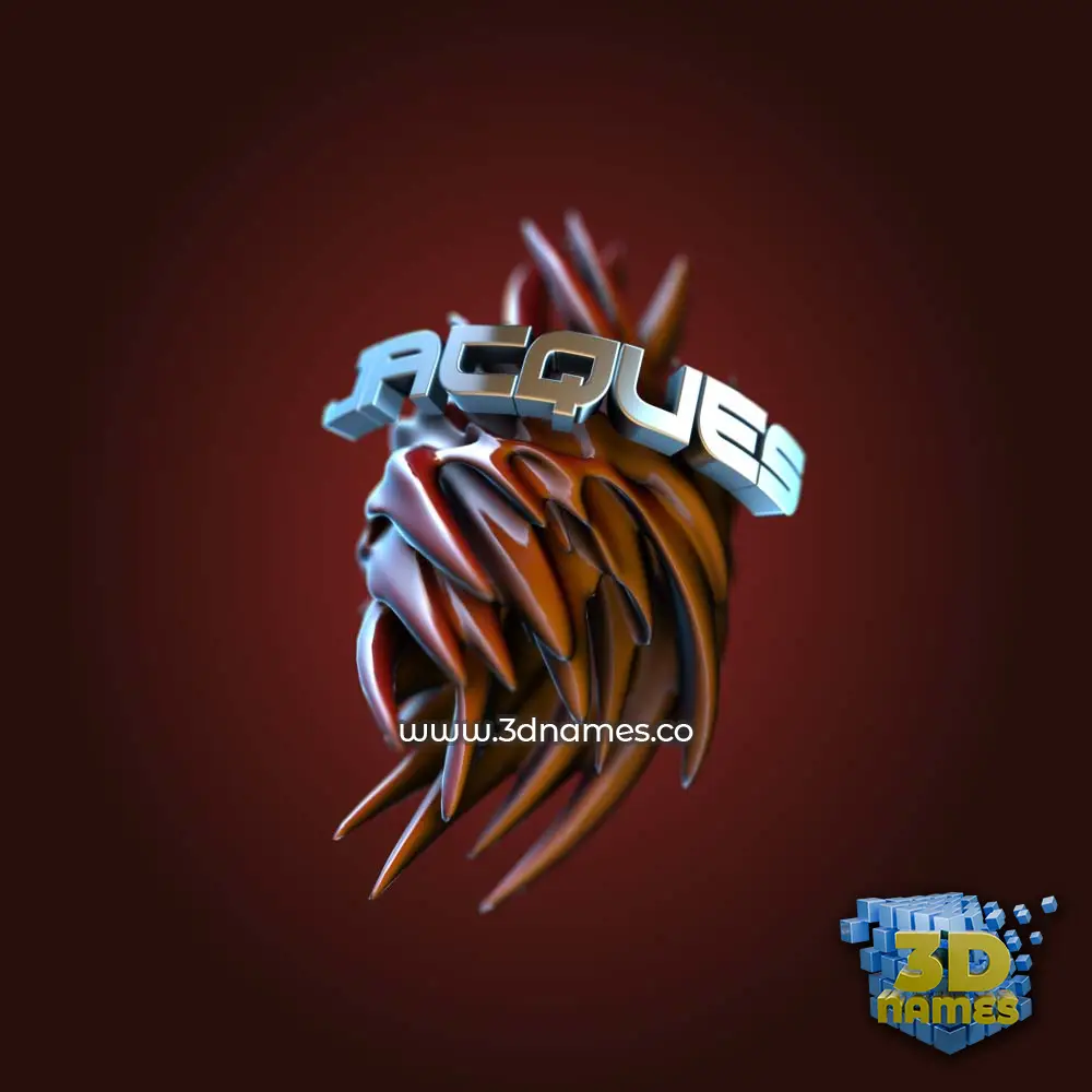 jacques in Red Twisted style - 3D name wallpaper