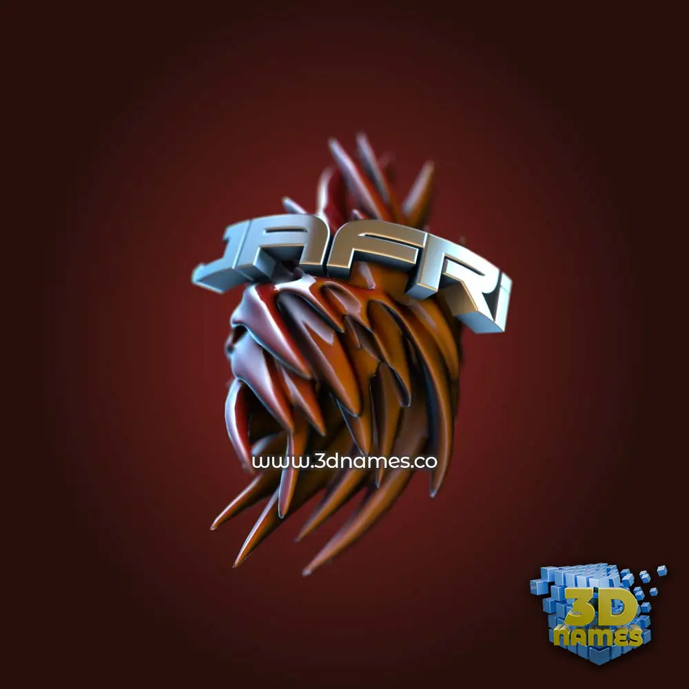 jafri in Red Twisted style - 3D name wallpaper