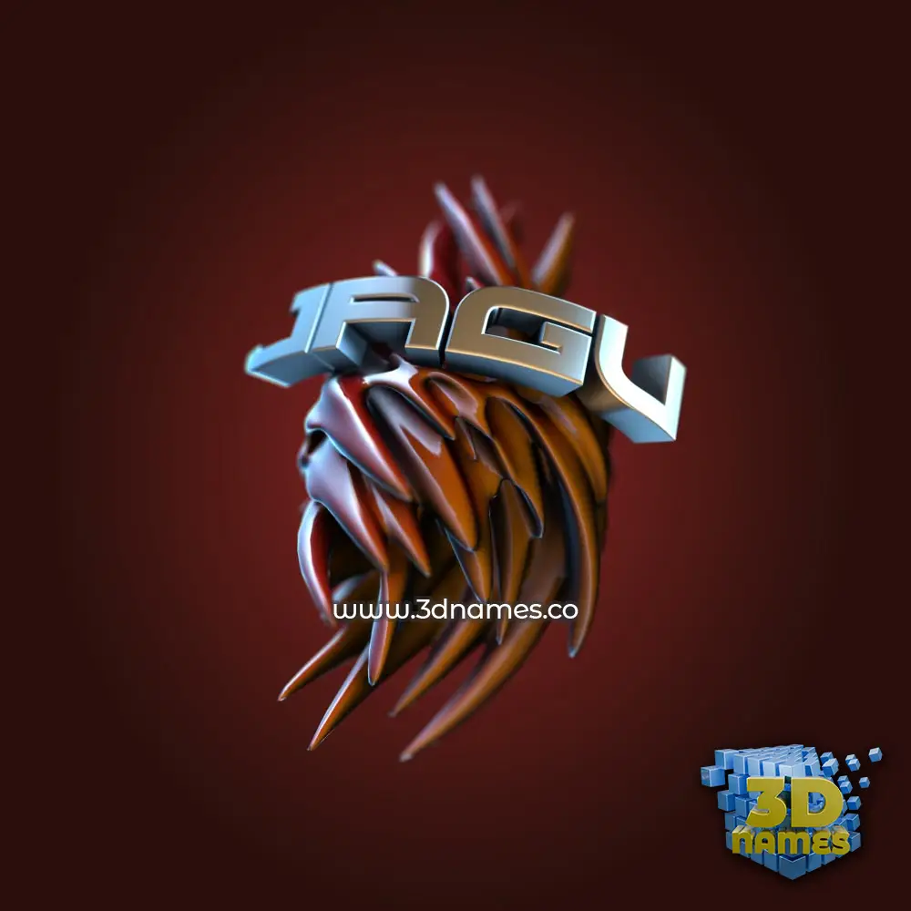 jagu in Red Twisted style - 3D name wallpaper