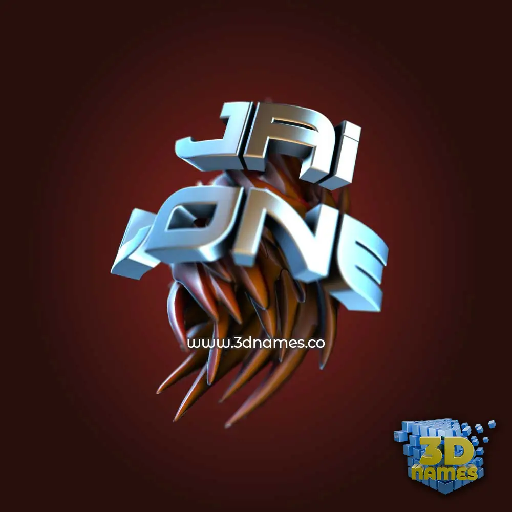 jai lone in Red Twisted style - 3D name wallpaper