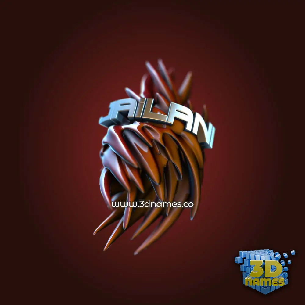 jailani in Red Twisted style - 3D name wallpaper