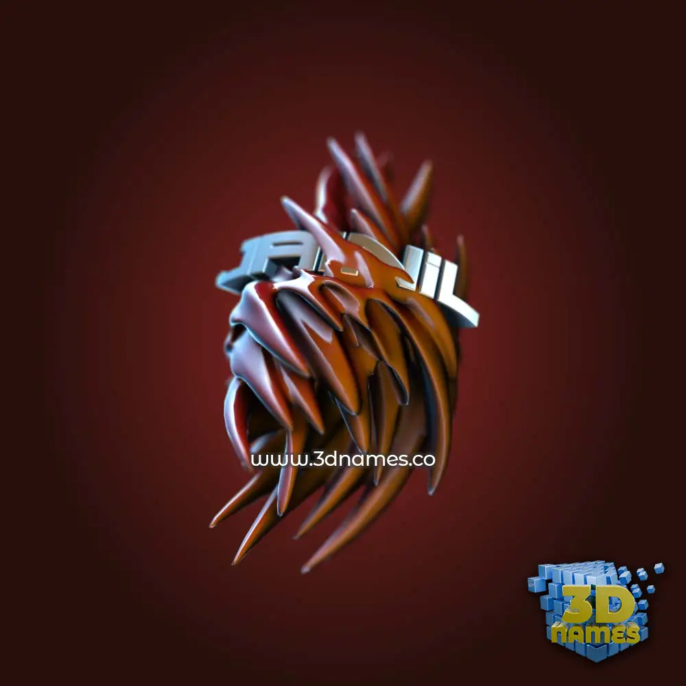 jainil in Red Twisted style - 3D name wallpaper