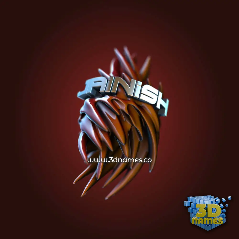 jainish in Red Twisted style - 3D name wallpaper
