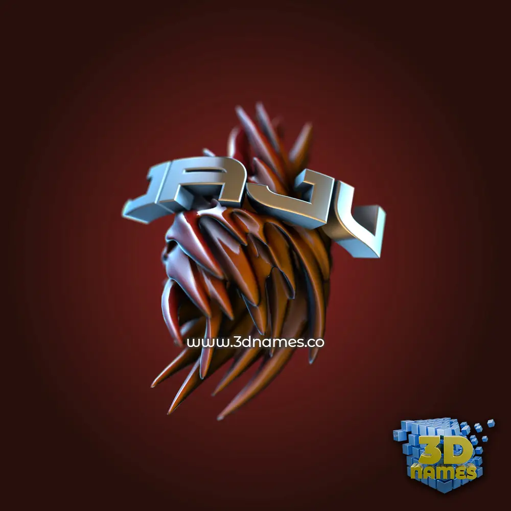 jaju in Red Twisted style - 3D name wallpaper
