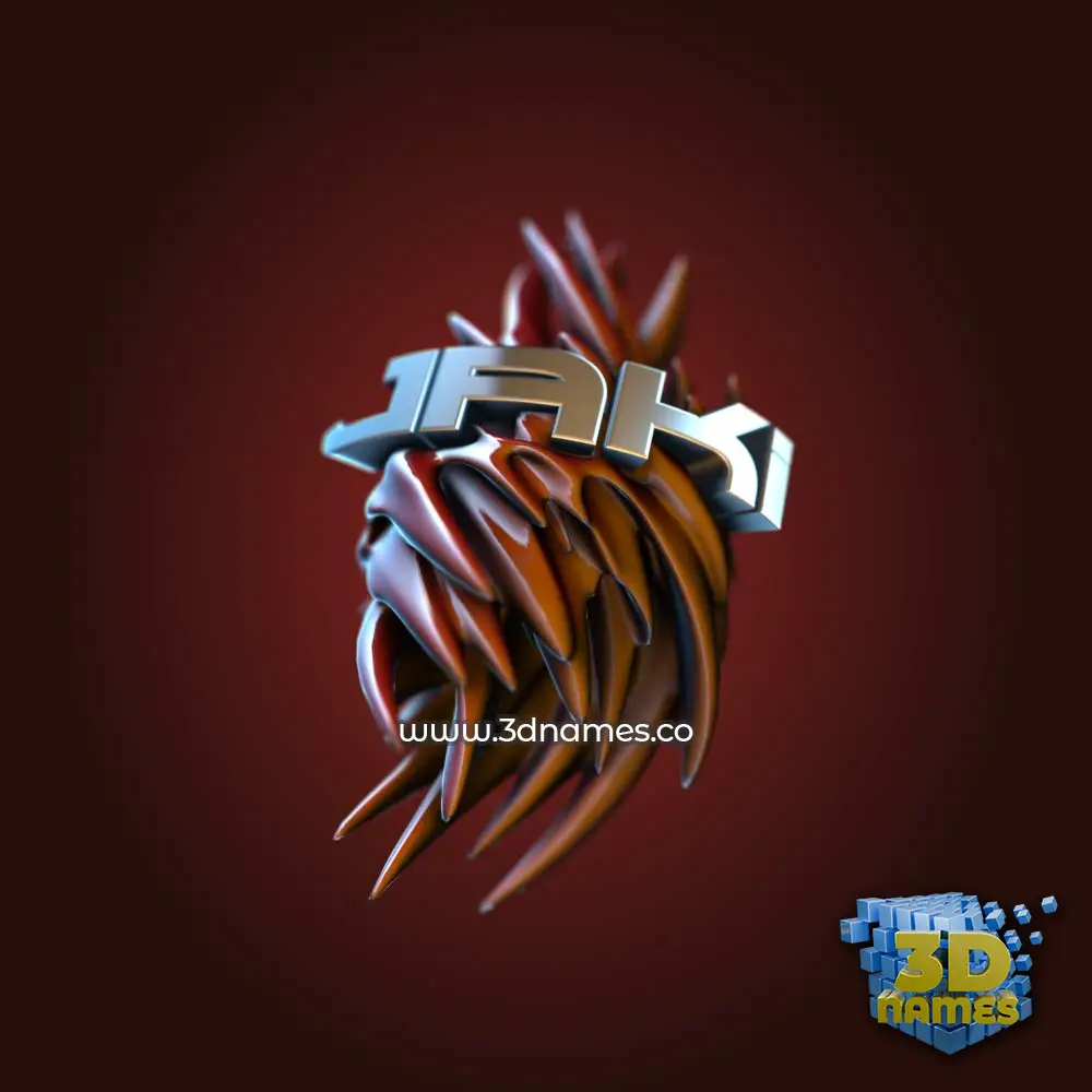 jaki in Red Twisted style - 3D name wallpaper