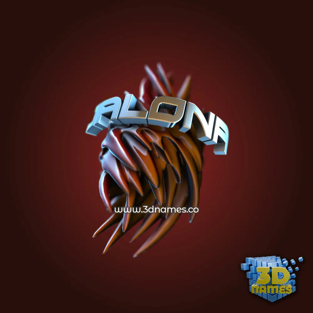 jalona in Red Twisted style - 3D name wallpaper