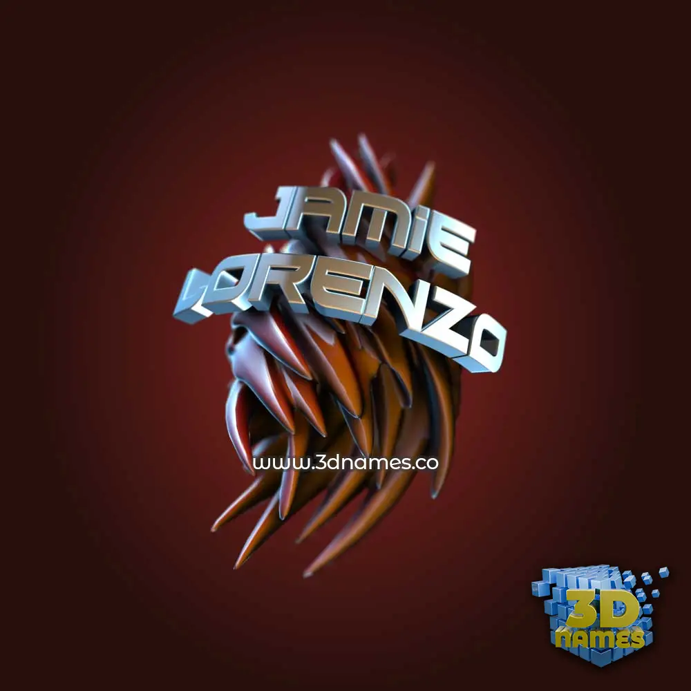 jamie lorenzo in Red Twisted style - 3D name wallpaper