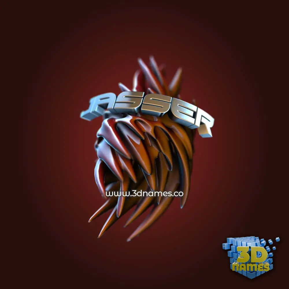 jasser in Red Twisted style - 3D name wallpaper