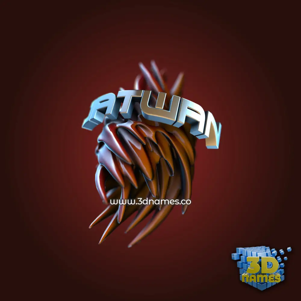 jatwan in Red Twisted style - 3D name wallpaper