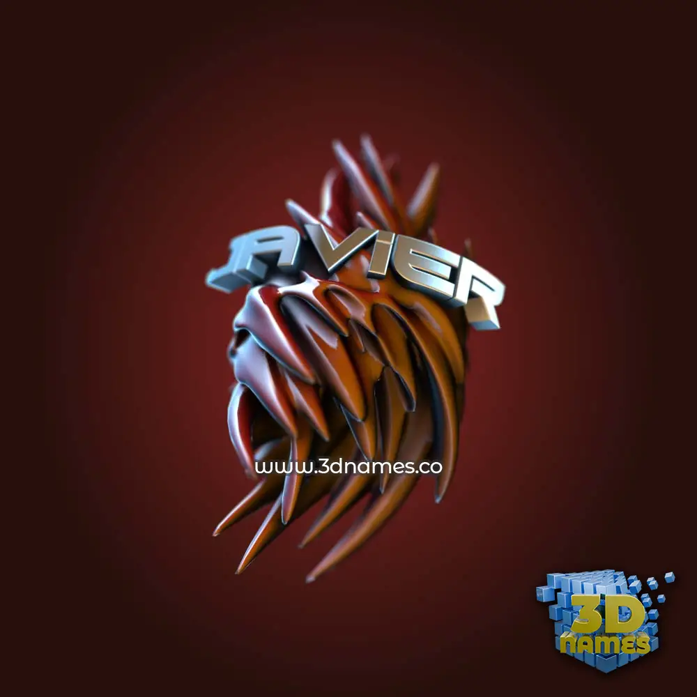 javier in Red Twisted style - 3D name wallpaper