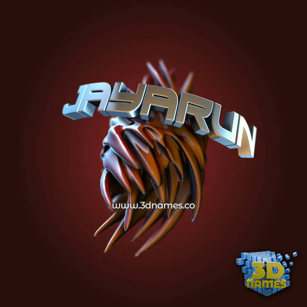 jayarun in Red Twisted style - 3D name wallpaper
