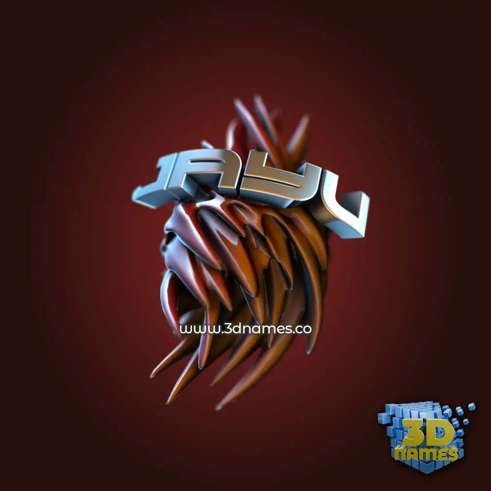 jayu in Red Twisted style - 3D name wallpaper