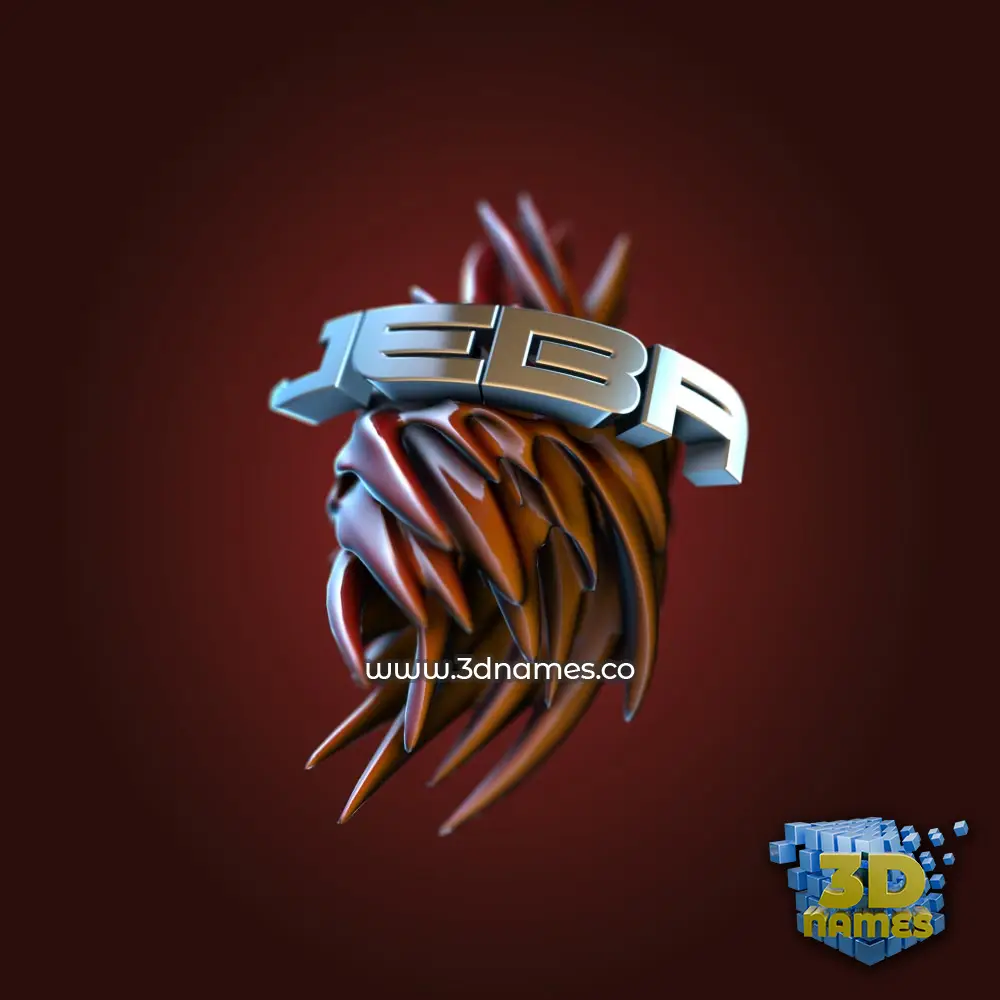 jeba in Red Twisted style - 3D name wallpaper