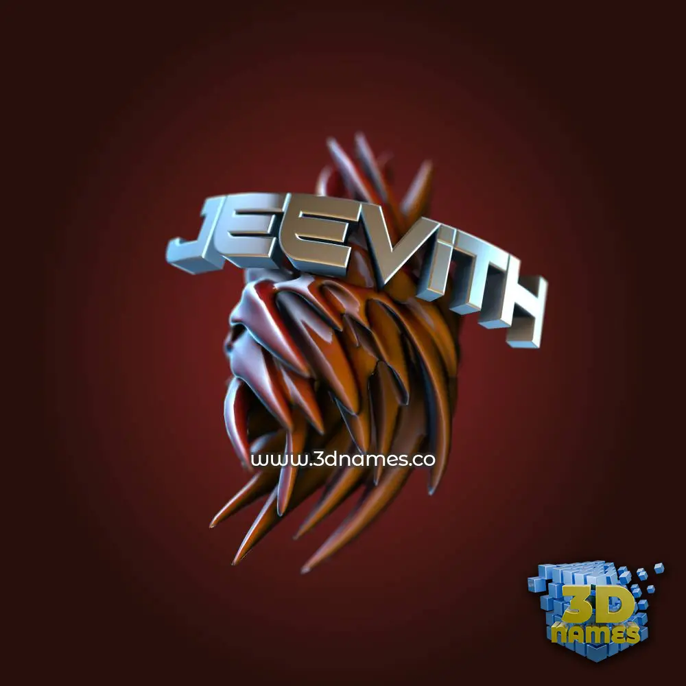 jeevith in Red Twisted style - 3D name wallpaper