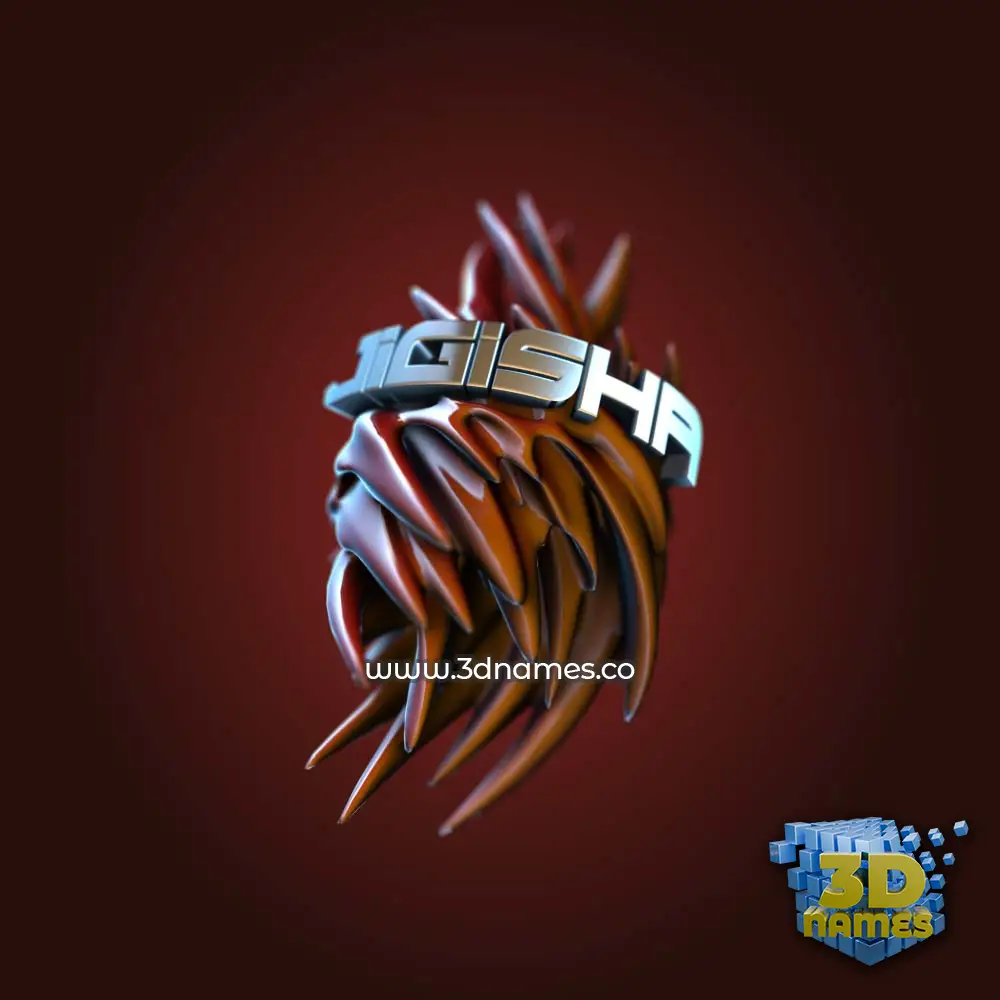 jigisha in Red Twisted style - 3D name wallpaper
