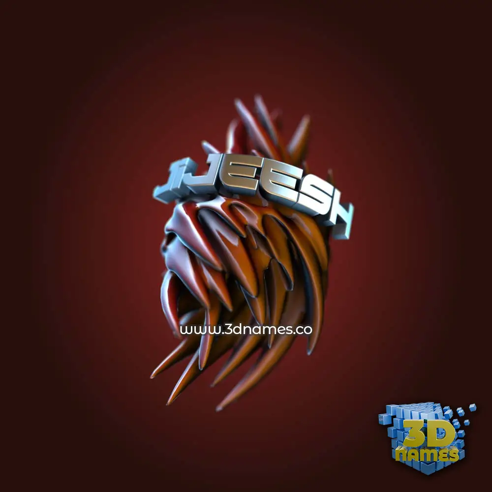 jijeesh in Red Twisted style - 3D name wallpaper