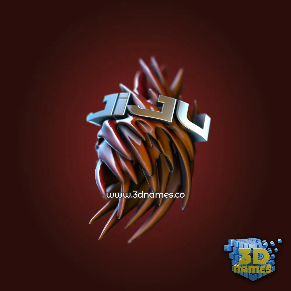 jiju in Red Twisted style - 3D name wallpaper